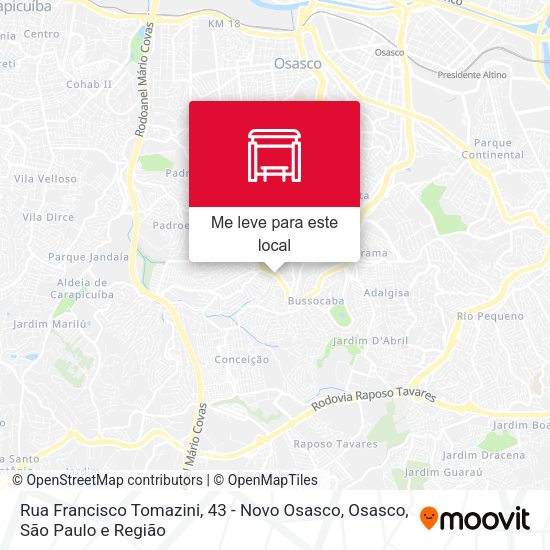 Rua Francisco Tomazini, 43 - Novo Osasco, Osasco mapa