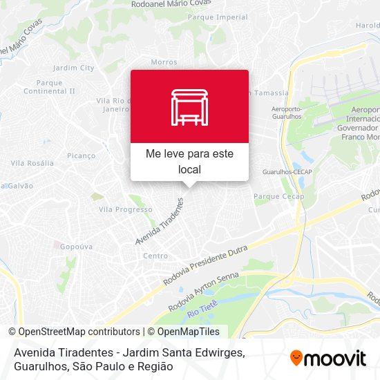 Avenida Tiradentes - Jardim Santa Edwirges, Guarulhos mapa