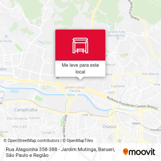 Rua Alagoinha 358-388 - Jardim Mutinga, Barueri mapa