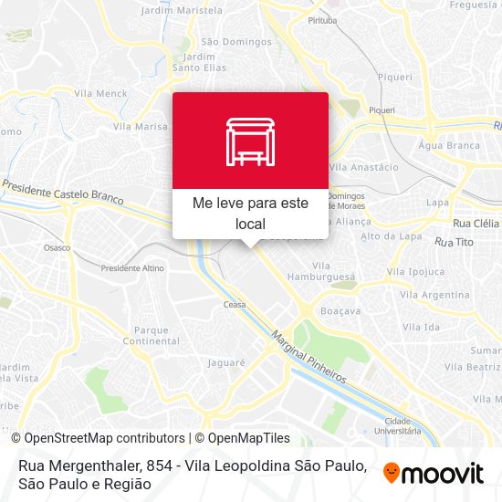 Rua Mergenthaler, 854 - Vila Leopoldina São Paulo mapa
