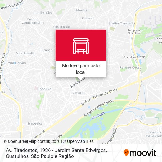 Av. Tiradentes, 1986 - Jardim Santa Edwirges, Guarulhos mapa