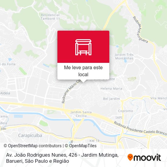 Av. João Rodrigues Nunes, 426 - Jardim Mutinga, Barueri mapa