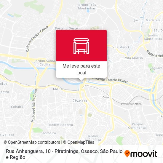 Rua Anhanguera, 10 - Piratininga, Osasco mapa