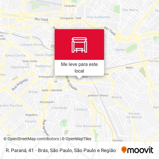 R. Paraná, 41 - Brás, São Paulo mapa