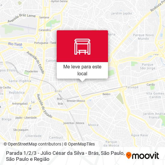 Parada 1 / 2/3 - Júlio César da Silva - Brás, São Paulo mapa