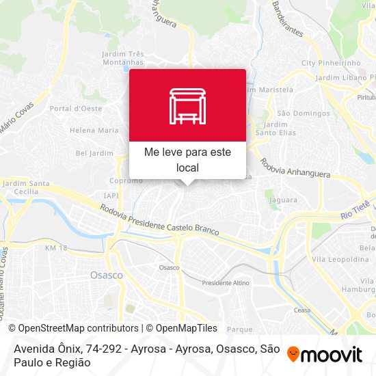 Avenida Ônix, 74-292 - Ayrosa - Ayrosa, Osasco mapa