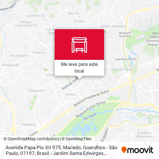 Avenida Papa Pio XII 975, Macedo, Guarulhos - São Paulo, 07197, Brasil - Jardim Santa Edwirges, Guarulhos mapa