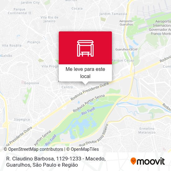 R. Claudino Barbosa, 1129-1233 - Macedo, Guarulhos mapa