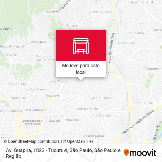 Av. Guapira, 1822 - Tucuruvi, São Paulo mapa