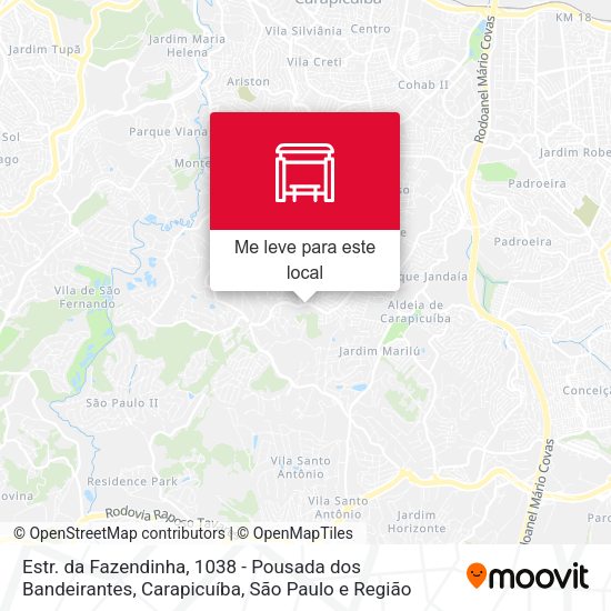 Estr. da Fazendinha, 1038 - Pousada dos Bandeirantes, Carapicuíba mapa