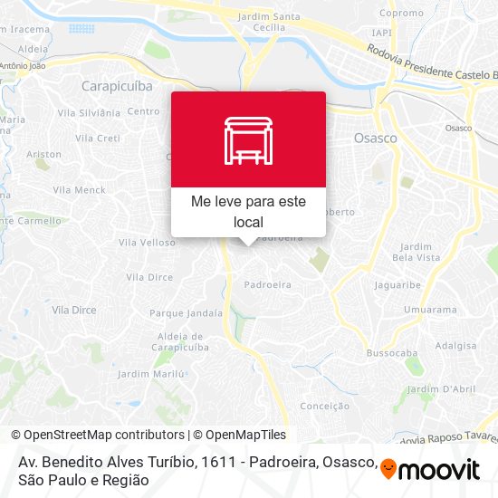 Av. Benedito Alves Turíbio, 1611 - Padroeira, Osasco mapa