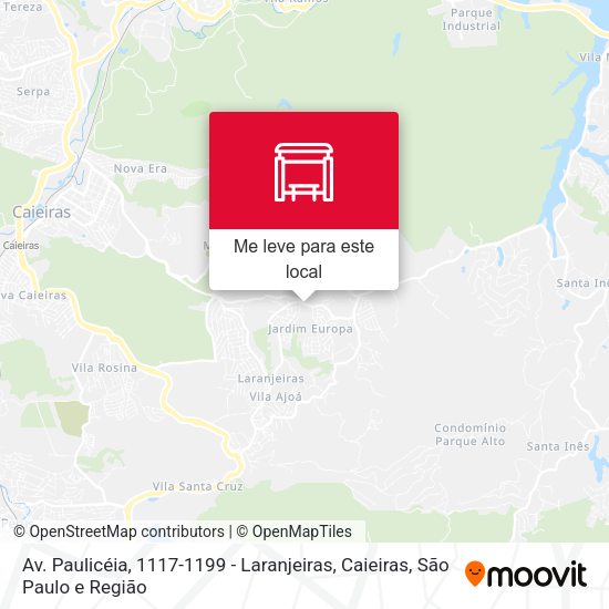 Av. Paulicéia, 1117-1199 - Laranjeiras, Caieiras mapa