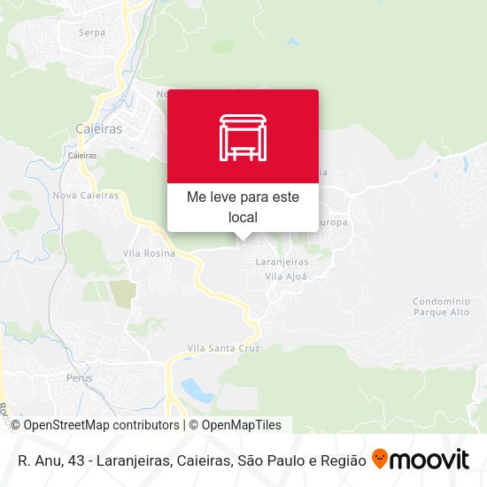 R. Anu, 43 - Laranjeiras, Caieiras mapa