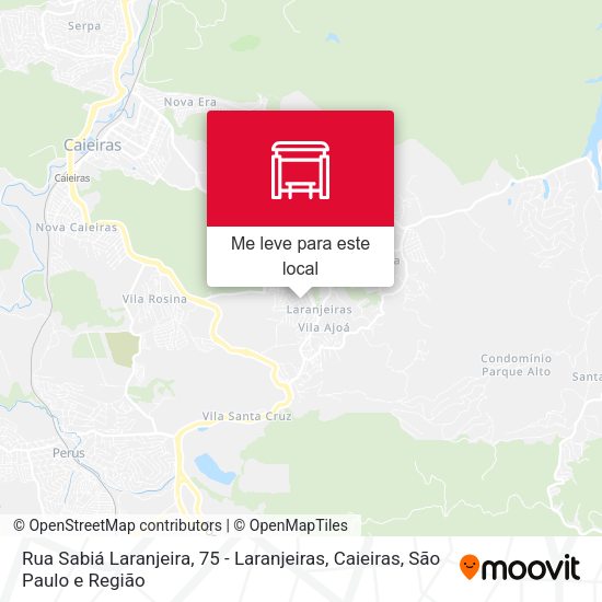 Rua Sabiá Laranjeira, 75 - Laranjeiras, Caieiras mapa
