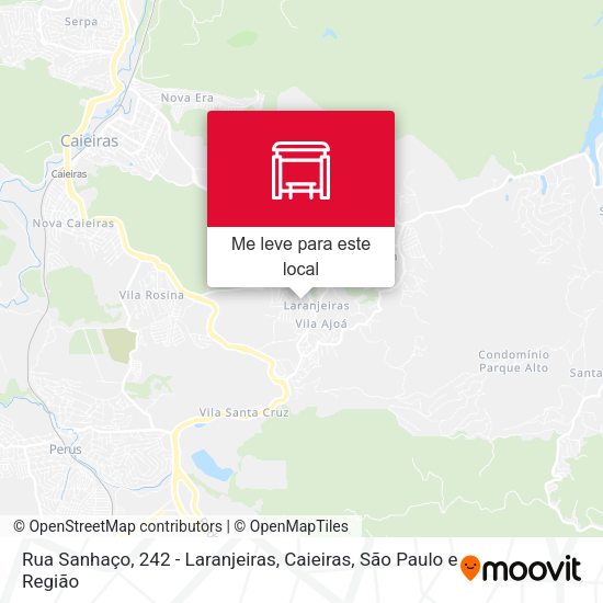 Rua Sanhaço, 242 - Laranjeiras, Caieiras mapa