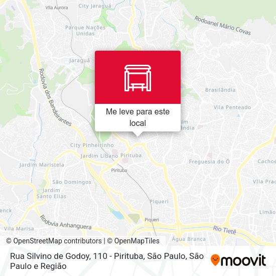 Rua Silvino de Godoy, 110 - Pirituba, São Paulo mapa