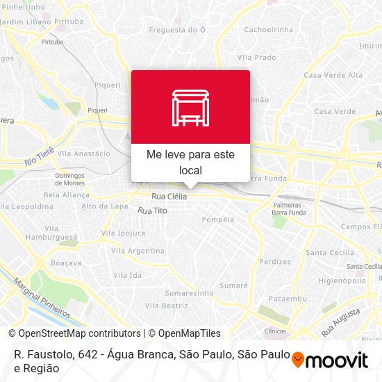 R. Faustolo, 642 - Água Branca, São Paulo mapa
