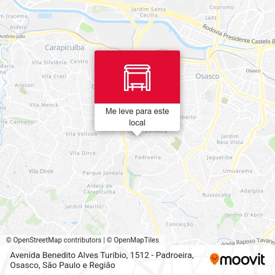Avenida Benedito Alves Turíbio, 1512 - Padroeira, Osasco mapa