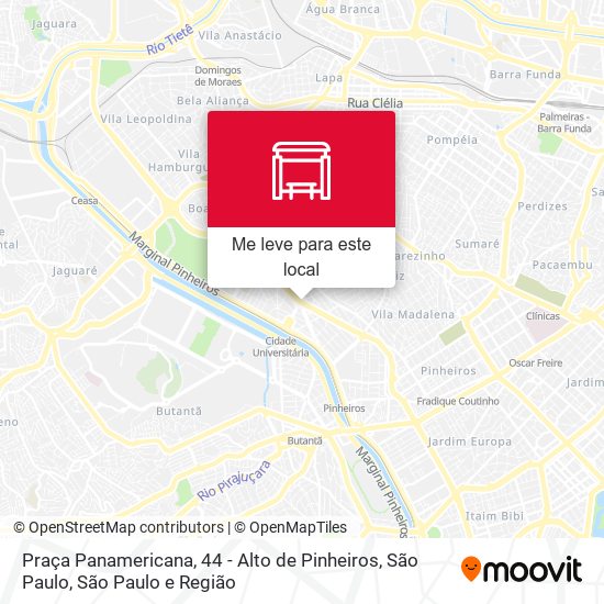 Praça Panamericana, 44 - Alto de Pinheiros, São Paulo mapa