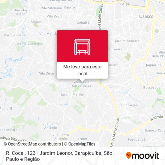 R. Cocal, 123 - Jardim Leonor, Carapicuíba mapa