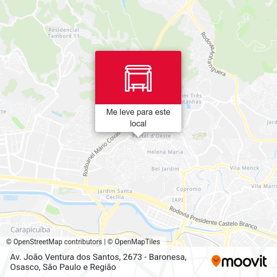 Av. João Ventura dos Santos, 2673 - Baronesa, Osasco mapa