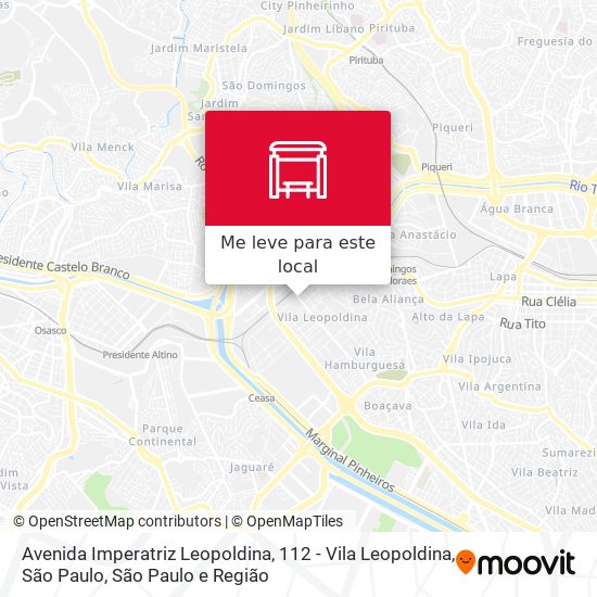 Avenida Imperatriz Leopoldina, 112 - Vila Leopoldina, São Paulo mapa