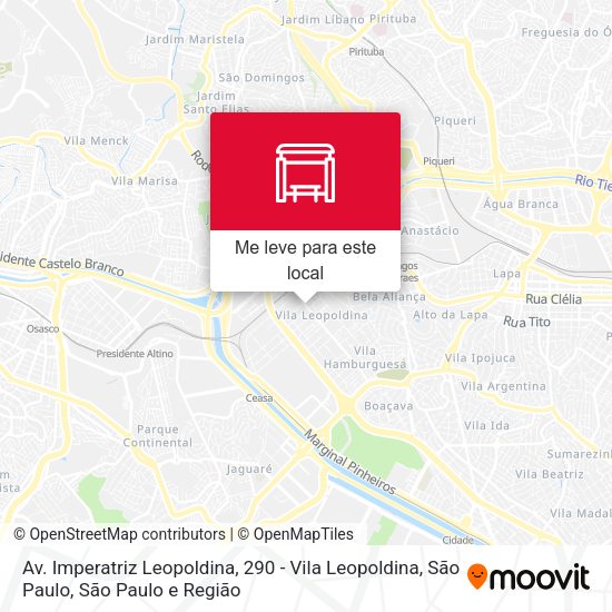 Av. Imperatriz Leopoldina, 290 - Vila Leopoldina, São Paulo mapa