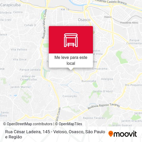 Rua César Ladeira, 145 - Veloso, Osasco mapa