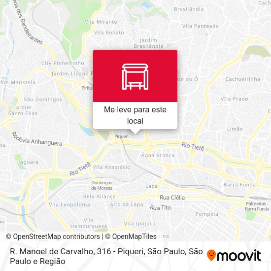 R. Manoel de Carvalho, 316 - Piqueri, São Paulo mapa