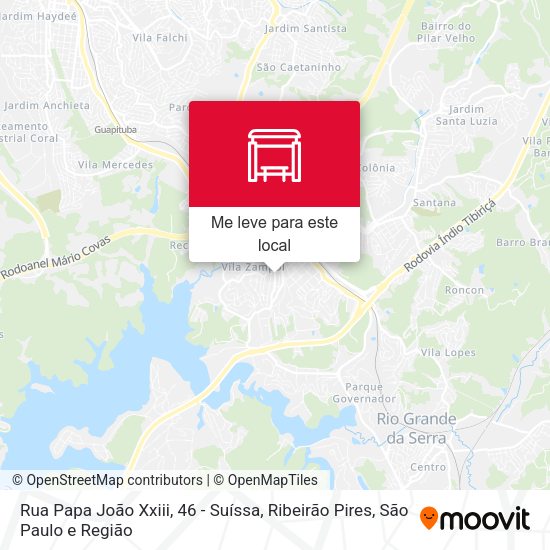 Rua Papa João Xxiii, 46 - Suíssa, Ribeirão Pires mapa