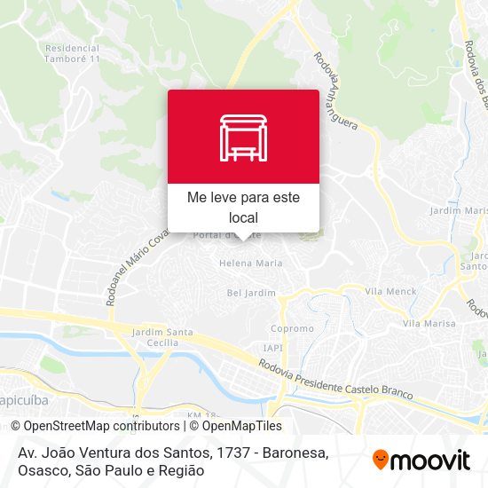 Av. João Ventura dos Santos, 1737 - Baronesa, Osasco mapa