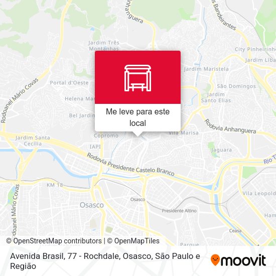 Avenida Brasil, 77 - Rochdale, Osasco mapa