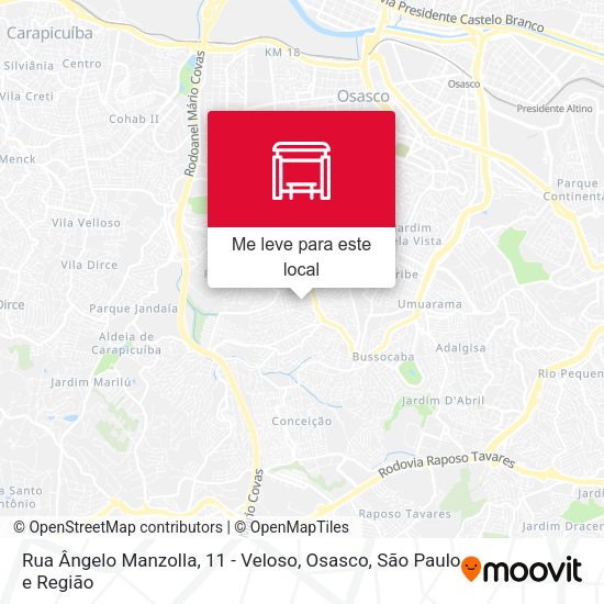 Rua Ângelo Manzolla, 11 - Veloso, Osasco mapa