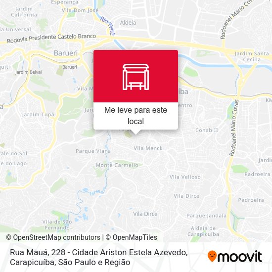 Rua Mauá, 228 - Cidade Ariston Estela Azevedo, Carapicuíba mapa