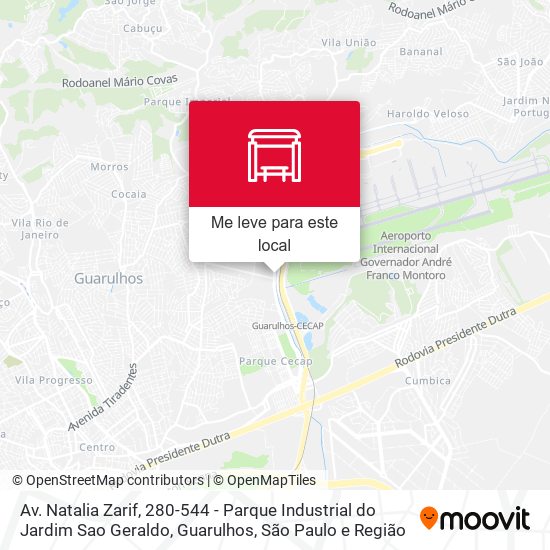 Av. Natalia Zarif, 280-544 - Parque Industrial do Jardim Sao Geraldo, Guarulhos mapa