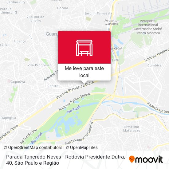 Parada Tancredo Neves - Rodovia Presidente Dutra, 40 mapa