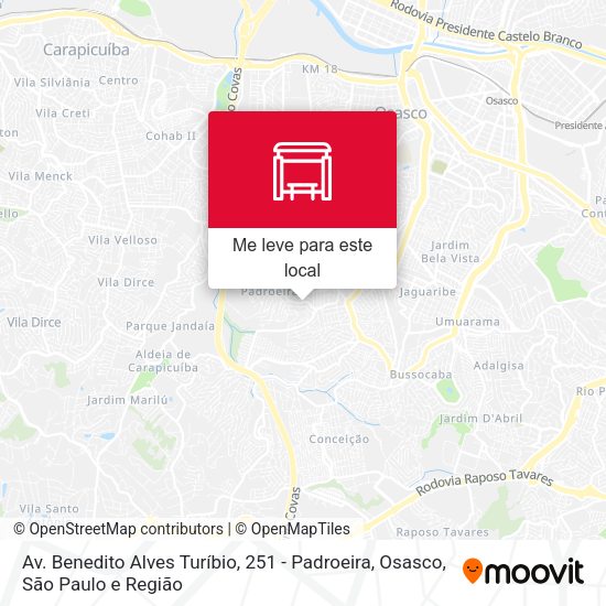 Av. Benedito Alves Turíbio, 251 - Padroeira, Osasco mapa