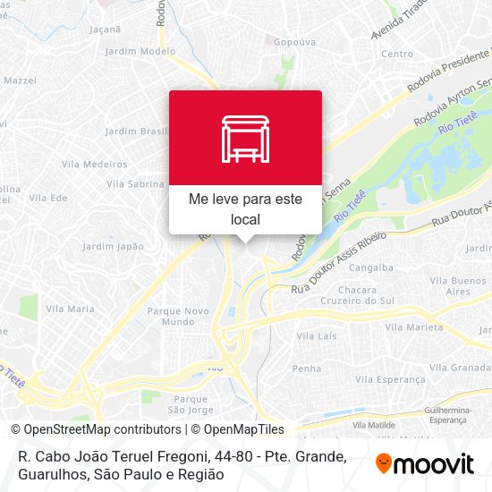 R. Cabo João Teruel Fregoni, 44-80 - Pte. Grande, Guarulhos mapa