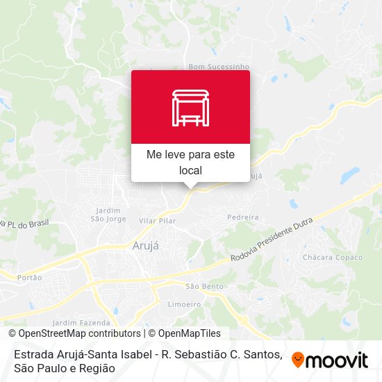 Estrada Arujá-Santa Isabel - R. Sebastião C. Santos mapa