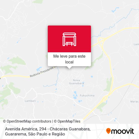 Avenida América, 294 - Chácaras Guanabara, Guararema mapa