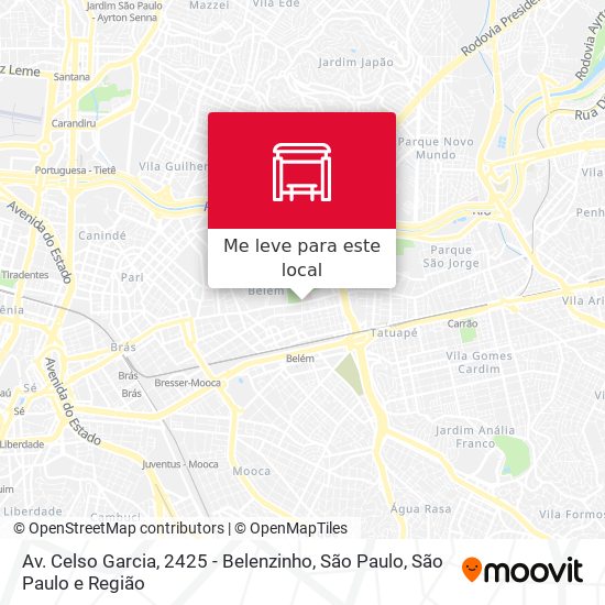 Av. Celso Garcia, 2425 - Belenzinho, São Paulo mapa