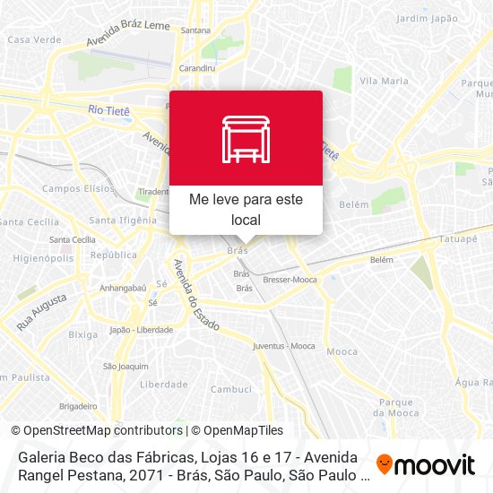 Galeria Beco das Fábricas, Lojas 16 e 17 - Avenida Rangel Pestana, 2071 - Brás, São Paulo mapa