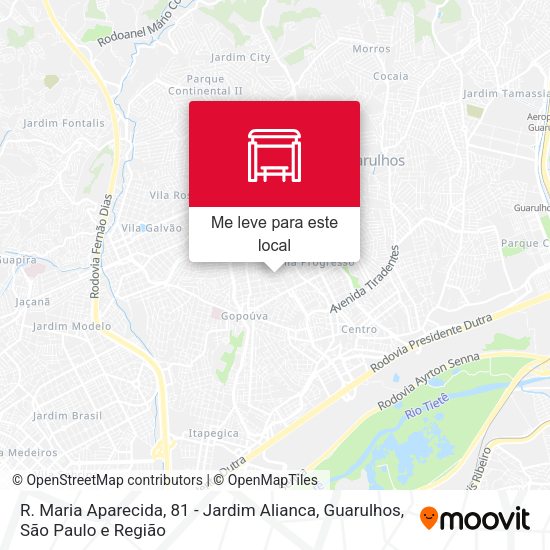 R. Maria Aparecida, 81 - Jardim Alianca, Guarulhos mapa
