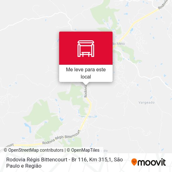 Rodovia Régis Bittencourt - Br 116, Km 315,1 mapa