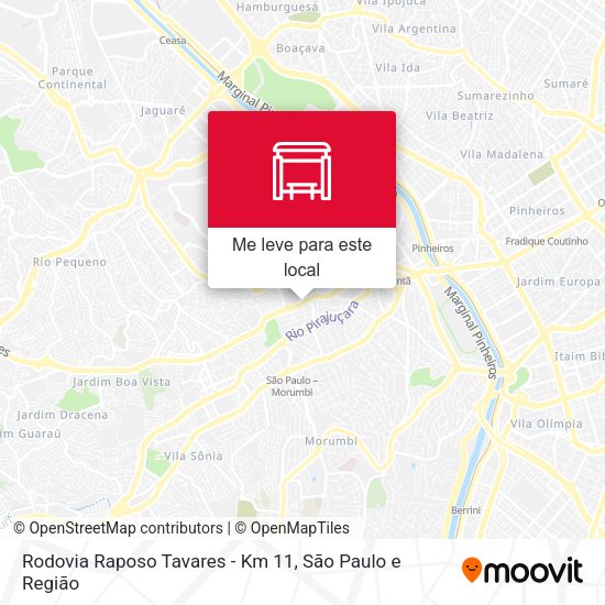Rodovia Raposo Tavares - Km 11 mapa