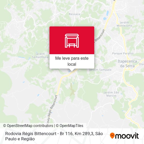 Rodovia Régis Bittencourt - Br 116, Km 289,3 mapa
