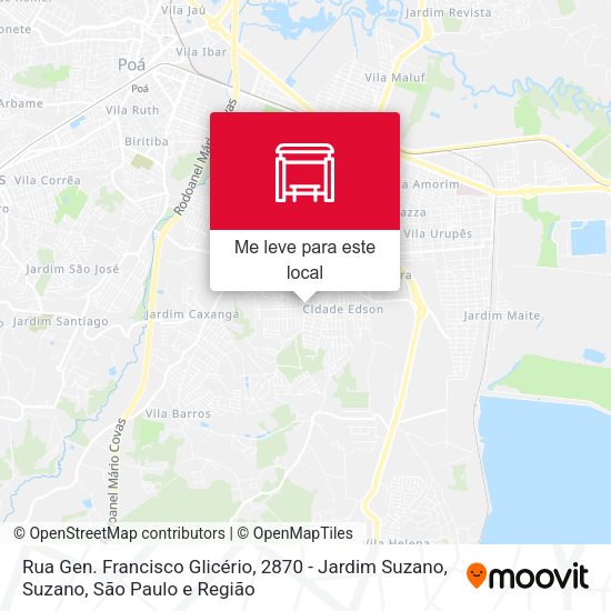 Rua Gen. Francisco Glicério, 2870 - Jardim Suzano, Suzano mapa