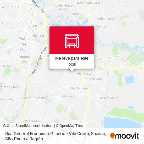 Rua General Francisco Glicério - Vila Costa, Suzano mapa