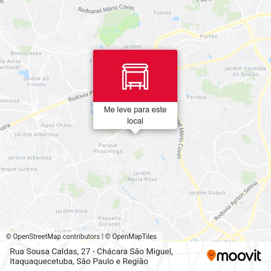 Rua Sousa Caldas, 27 - Chácara São Miguel, Itaquaquecetuba mapa
