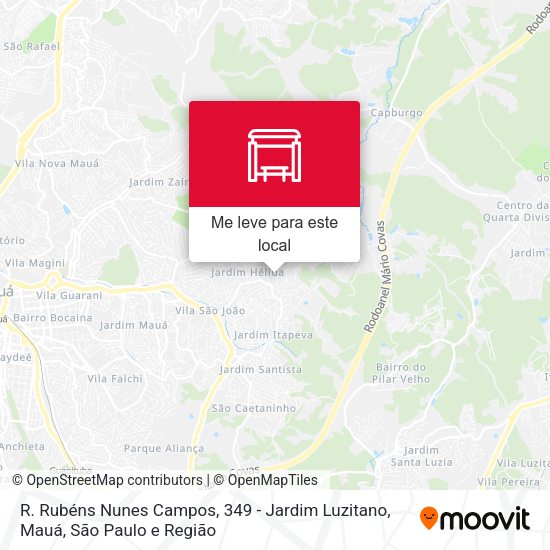 R. Rubéns Nunes Campos, 349 - Jardim Luzitano, Mauá mapa